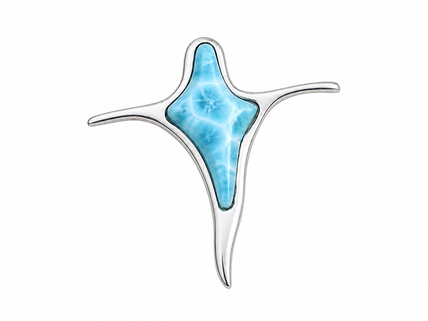 Impressive Natural Larimar .925 Sterling Silver Cross Pendant 40mm uniex mens