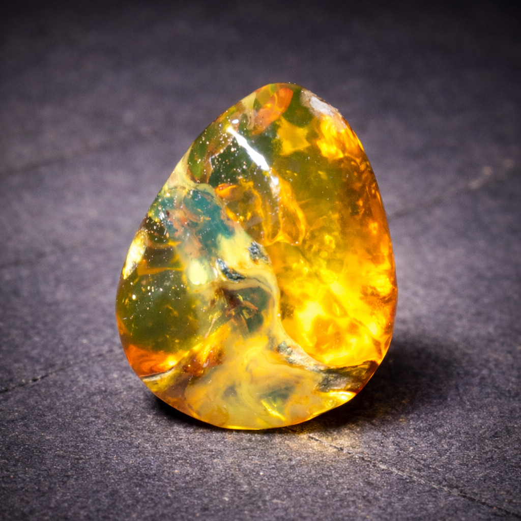 Charming Design Natural Dominican Translucent Light Blue Amber Polished Stone 23