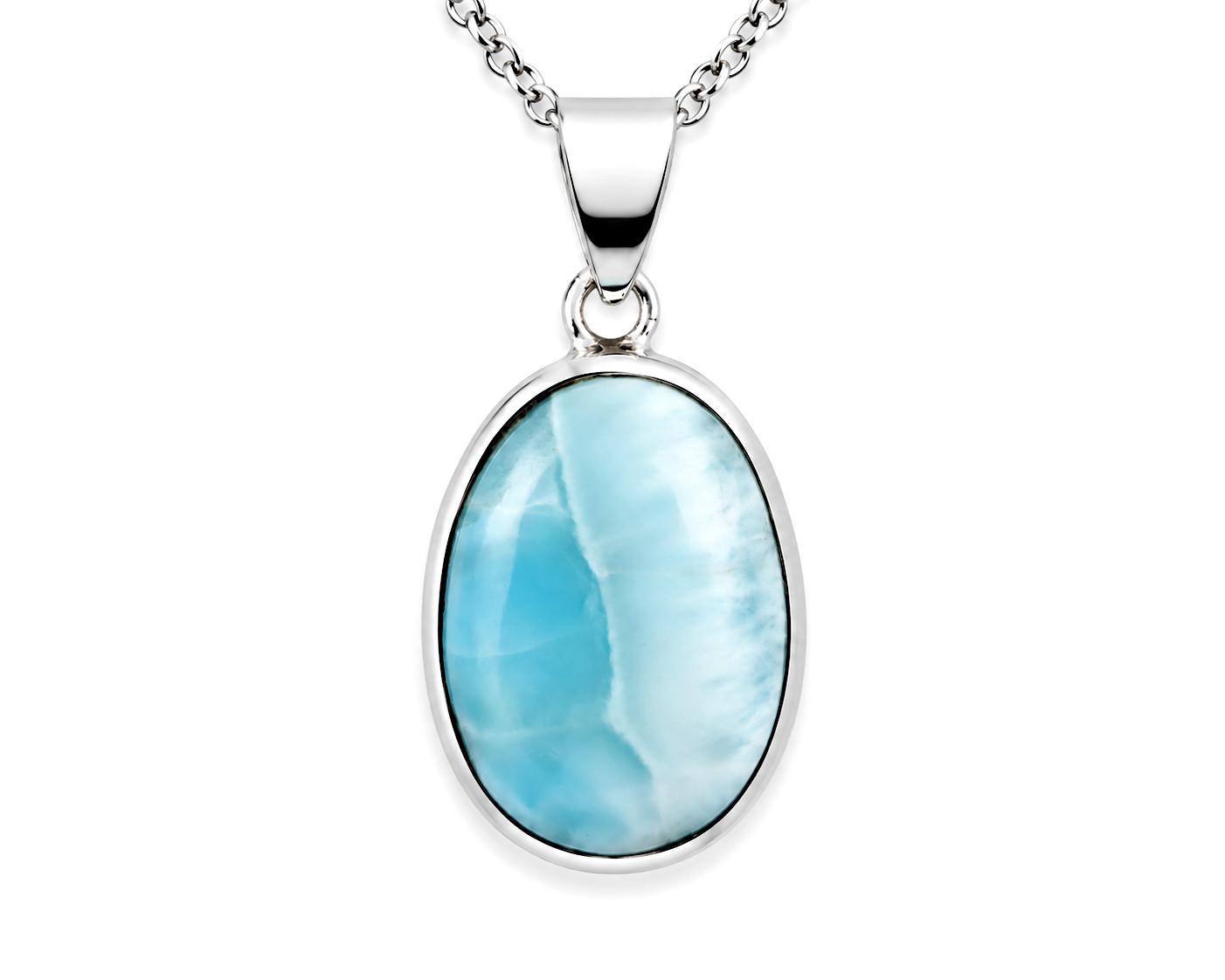Impressive Natural Sky Blue Larimar .925 Sterling Silver Pendant 40mm