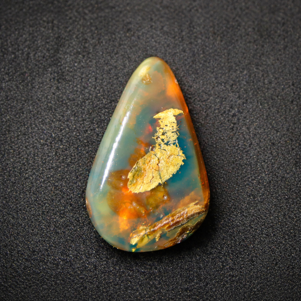 Lovely Natural Dominican Translucent Cognac Blue Amber Polished Stone 25mm
