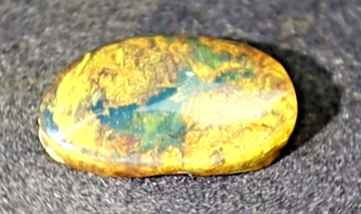Exquisite Natural Dominican Translucent Cognac Blue Amber Polished Stone 20mm