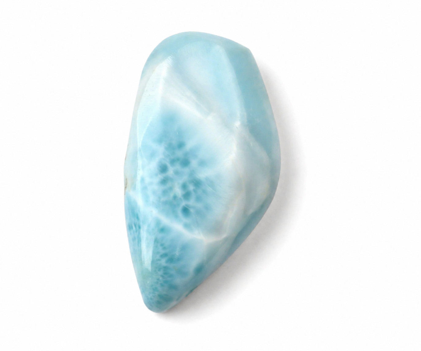 Excellent Natural Light Blue Larimar Shield Shape Cabochon 32mm