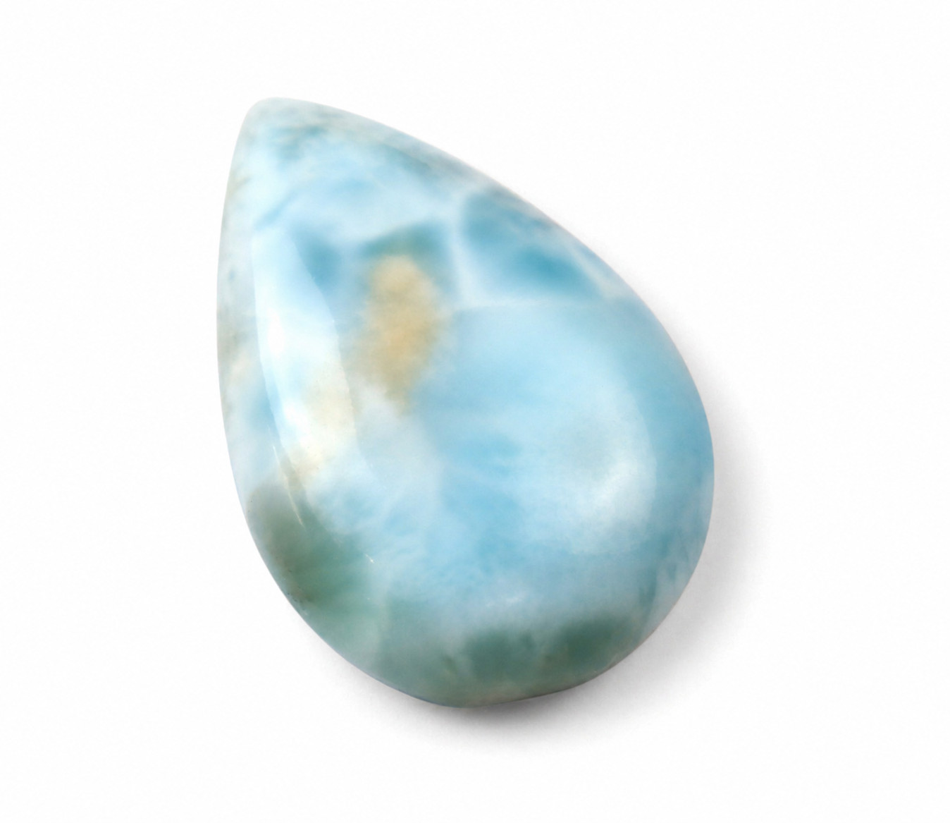 Unusual Pattern Natural Light Blue Larimar Teardrop Cabochon 31mm