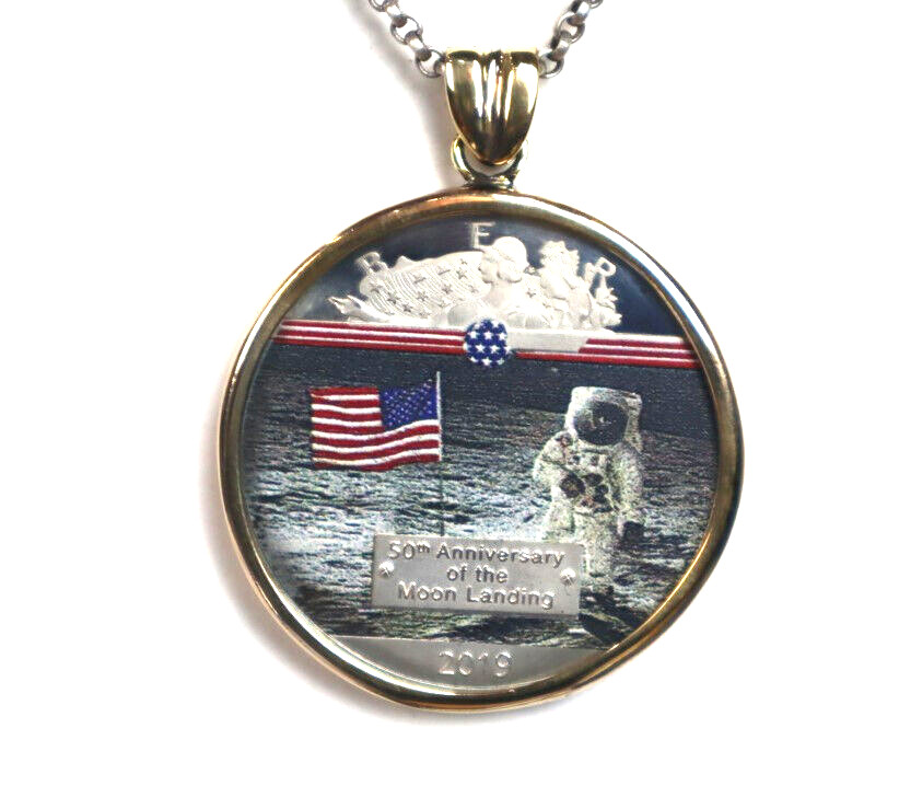 50th Anniversary of The Moon Landing 2019 Commemorative Coin Pendant 42mm