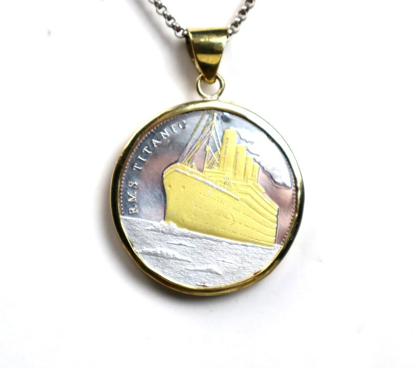 Titanic Sailing Route Pattern Commemorative Challenge Coin 41mm