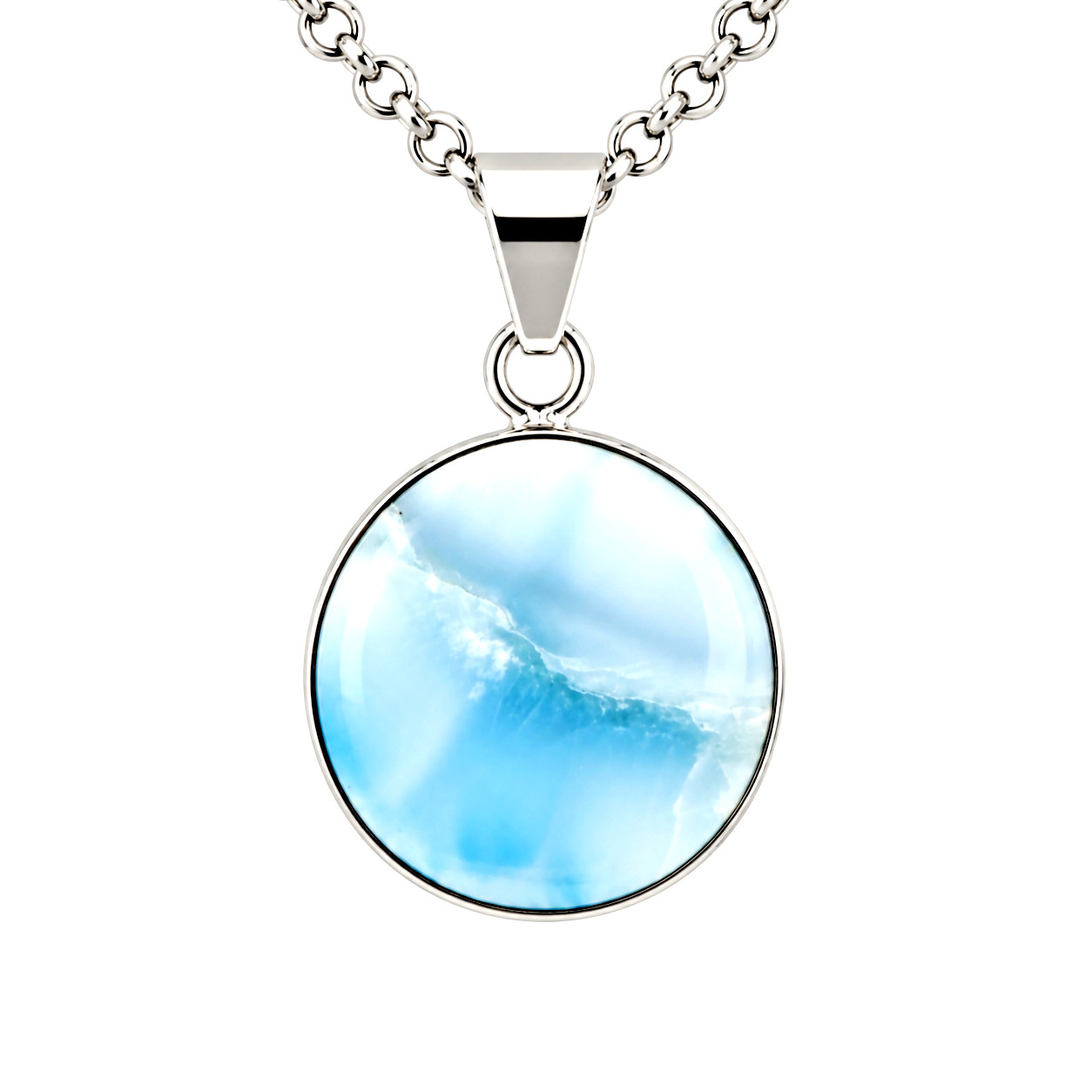 Hochwertiger Larimar Anhänger aus 925 Sterling Silber – Ozeanblau, Handgefertigt