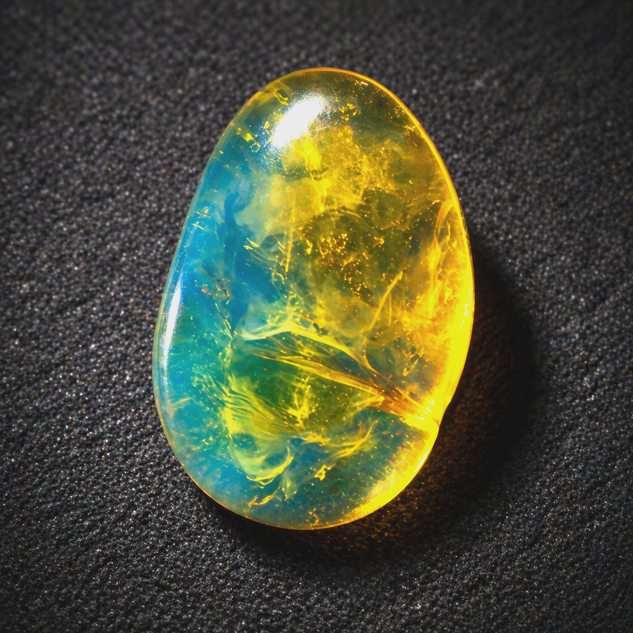 Excellent Natural Dominican Clear Ocean Blue Amber Polished Stone 20mm