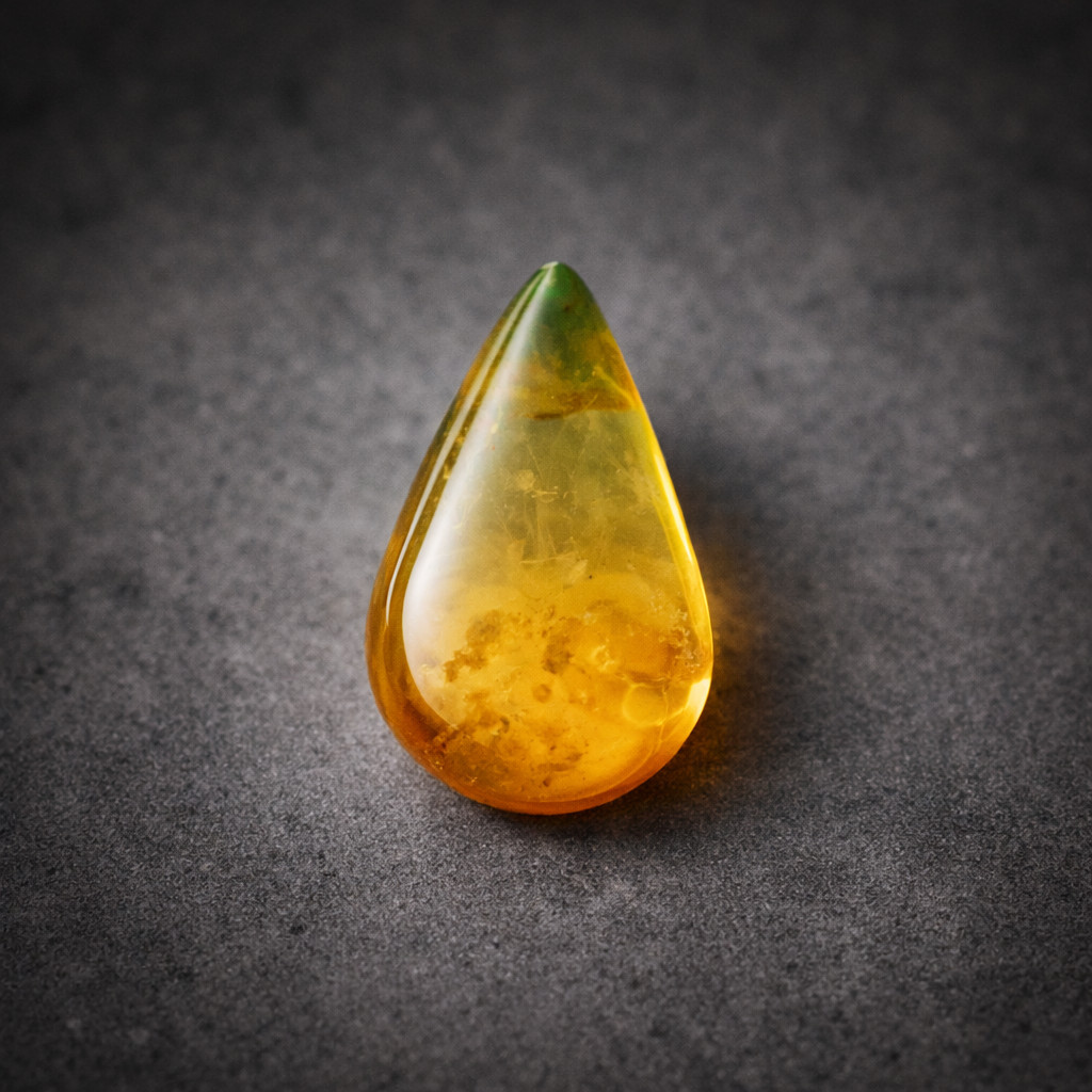 Lovely Natural Dominican Clear Orange Green Amber Polished Stone 25mm