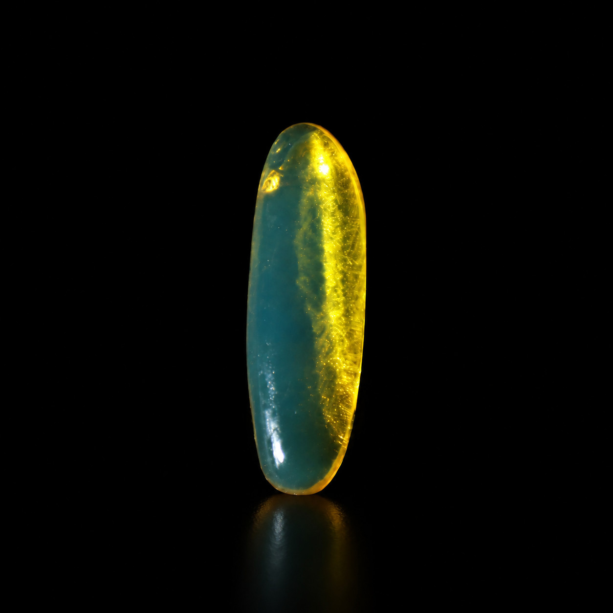 Premium Elegant Blue Amber Polished Stone 23mm