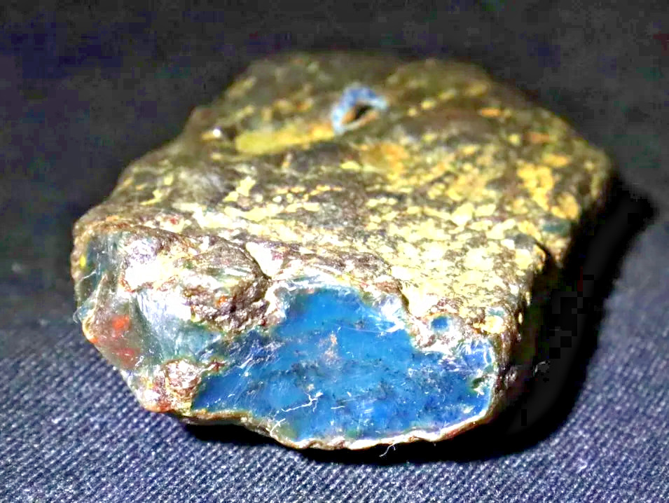 Outstanding Natural Dominican Clear Deep Blue Amber Rough Specimen 46mm 14g