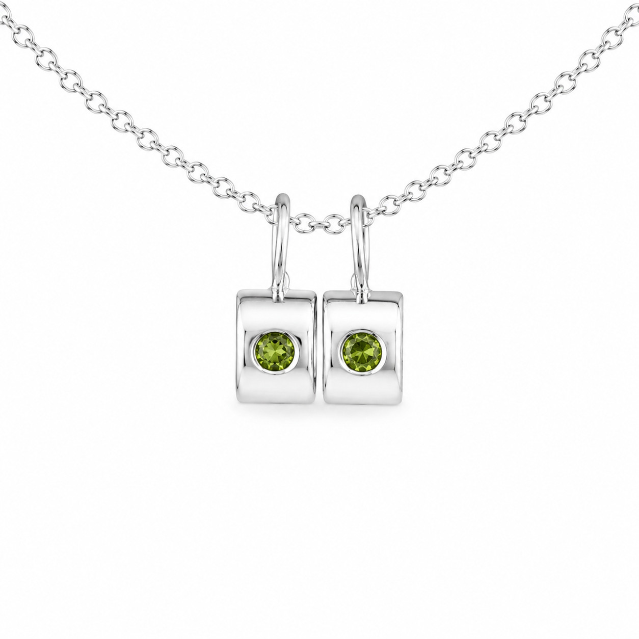 Natural Unique Green Peridot 925 Sterling Silver Round Faceted Earrings