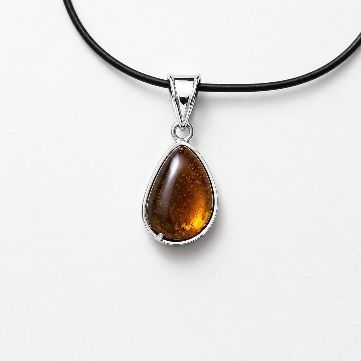 Gift Genuine Yellow Green Amber 925 Sterling Silver Pendant 39mm