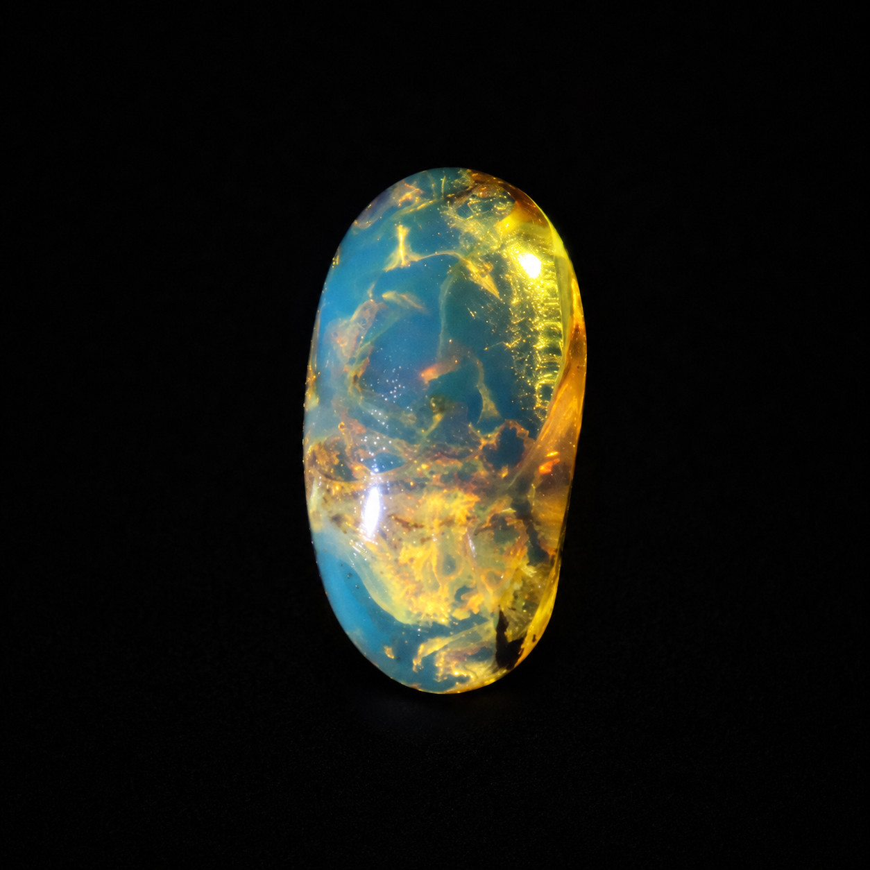 Genuine Authentic Blue Amber Polished Stone 19mm