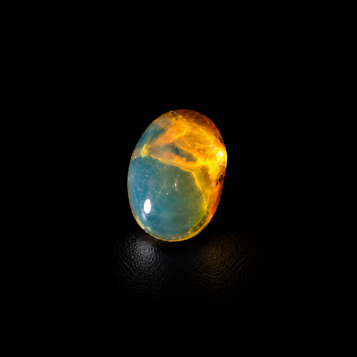Natural Dominican Blue Amber Polished Stone 12mm Oval