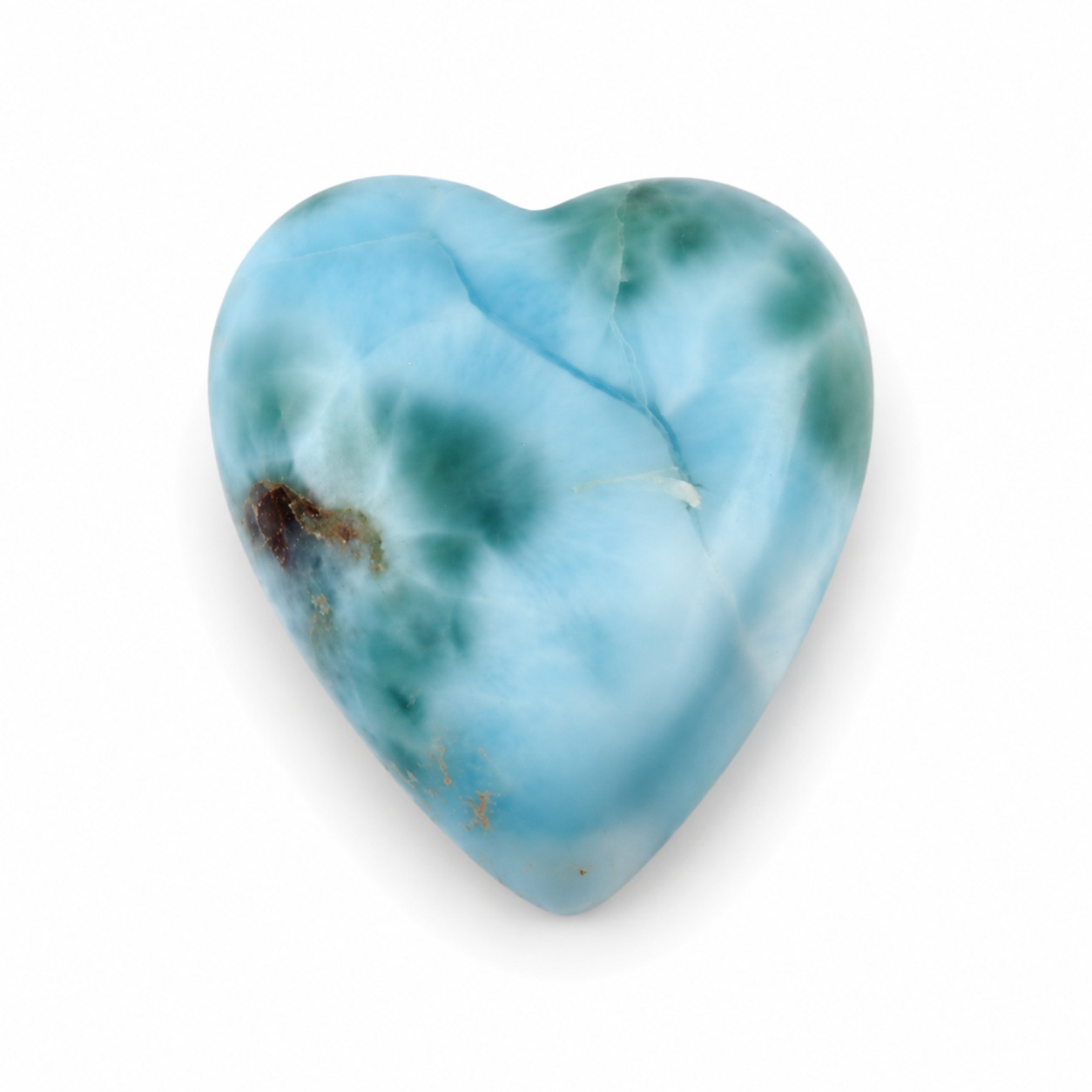 Genuine Beautiful Ocean Blue Larimar Heart Cabochon 27mm