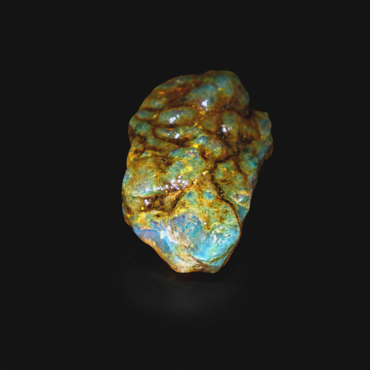 Exquisite Genuine Green Blue Dominican Amber Rough Specimen Chunk 72mm 28.2g