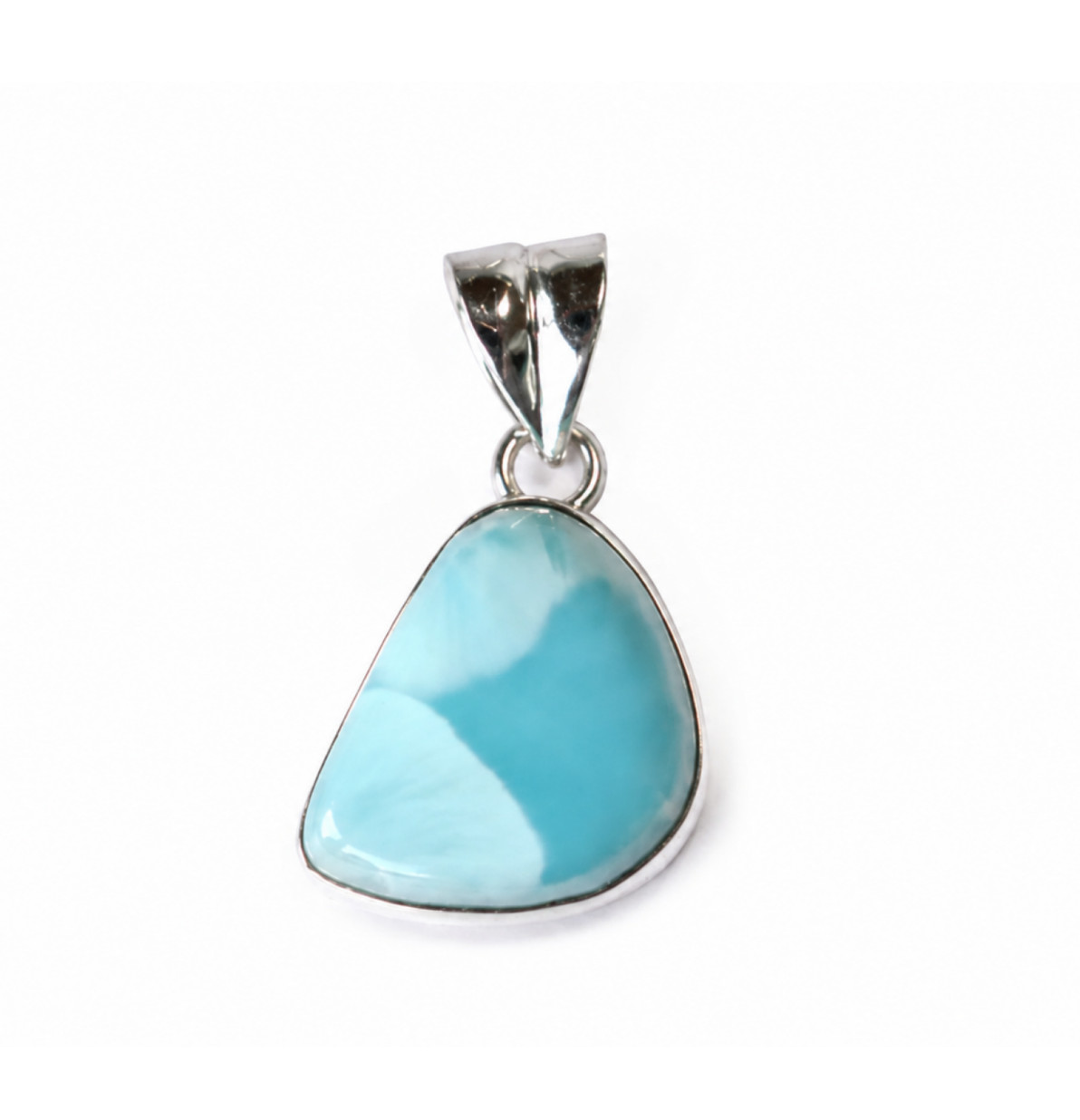 Perfect Blue Larimar Sky 925 Sterling Silver Freform Pendant 28mm 5.2g