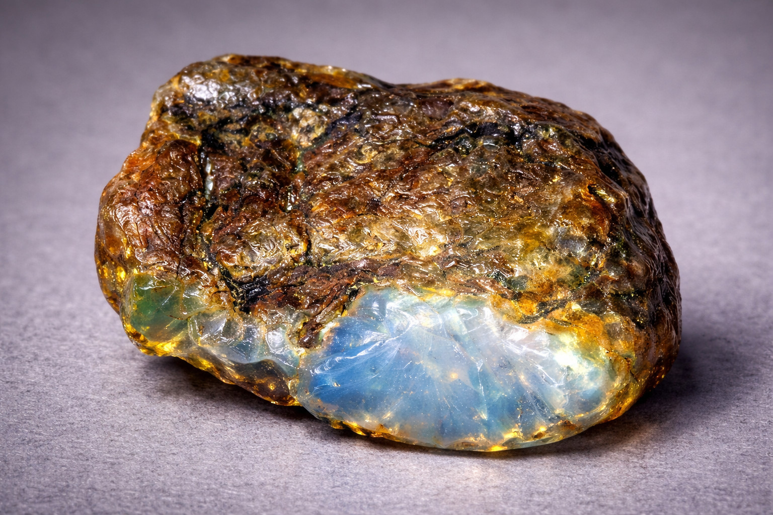 Beautiful Natural DR Crystal Clear Green Blue Amber Rough Specimen 46mm 18.7g