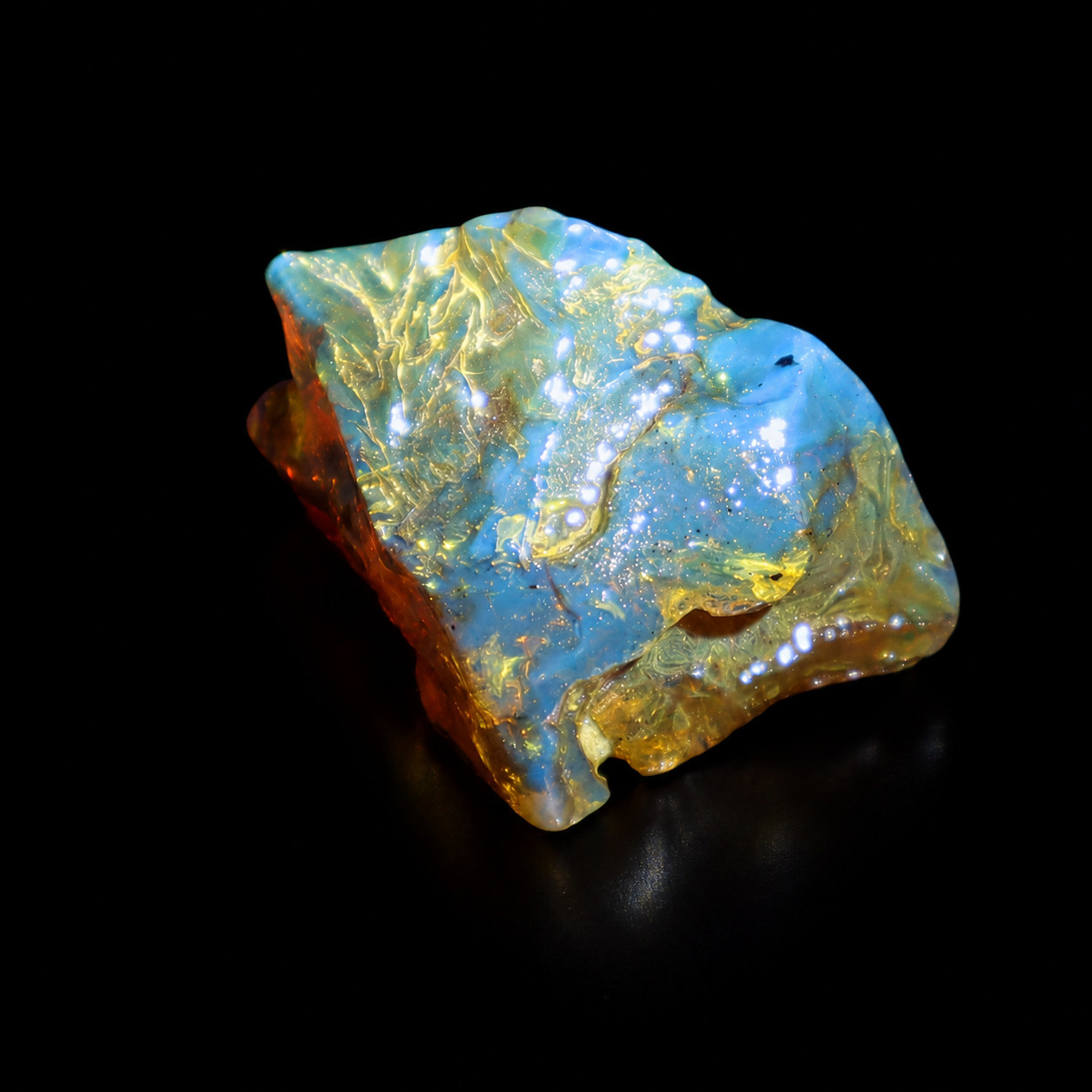 Fine Rare Deep Blue Dominican Amber Rough Specimen Chunk 44mm 12.7g