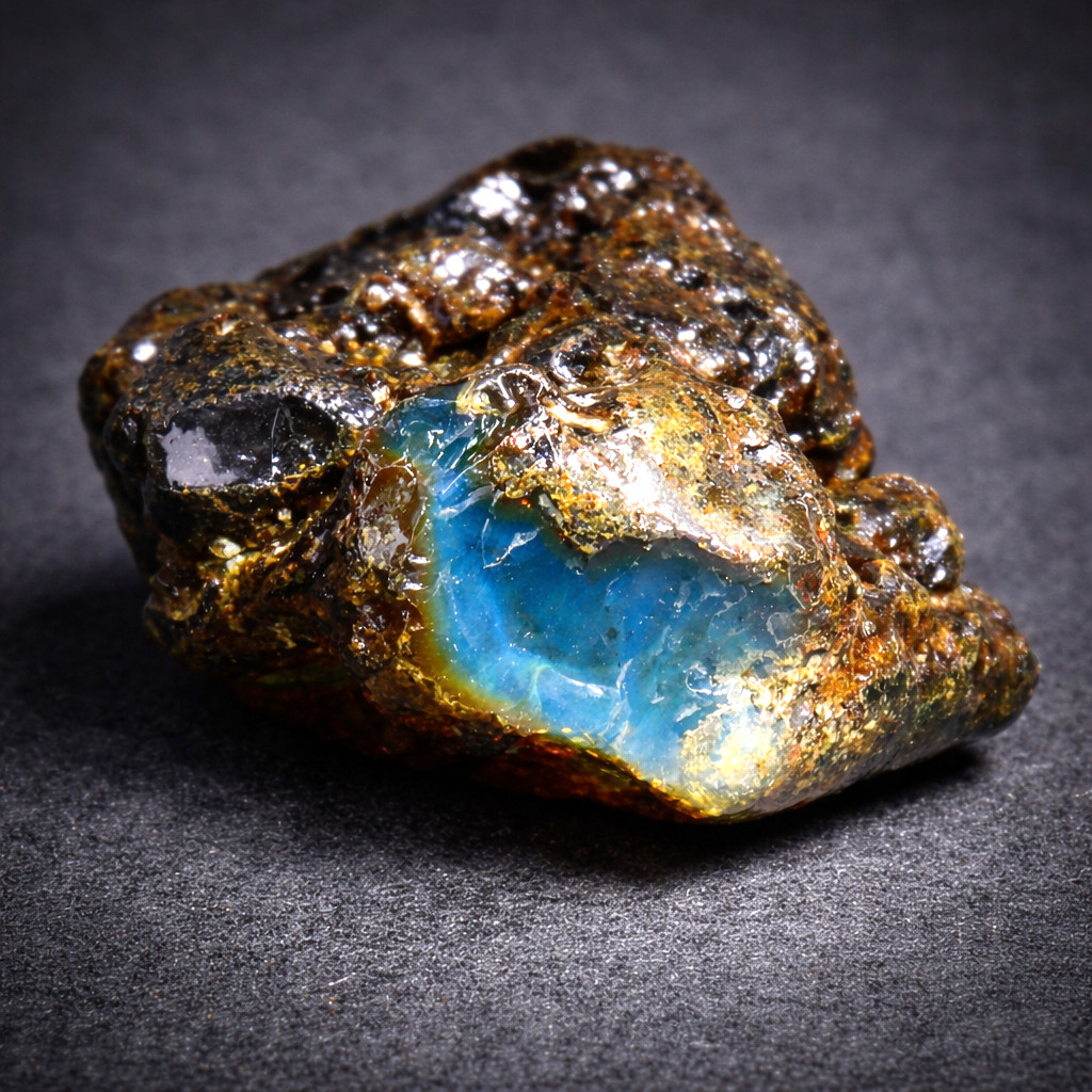 Outstanding Natural Dominican Clear Deep Blue Amber Rough Specimen 60mm 35g