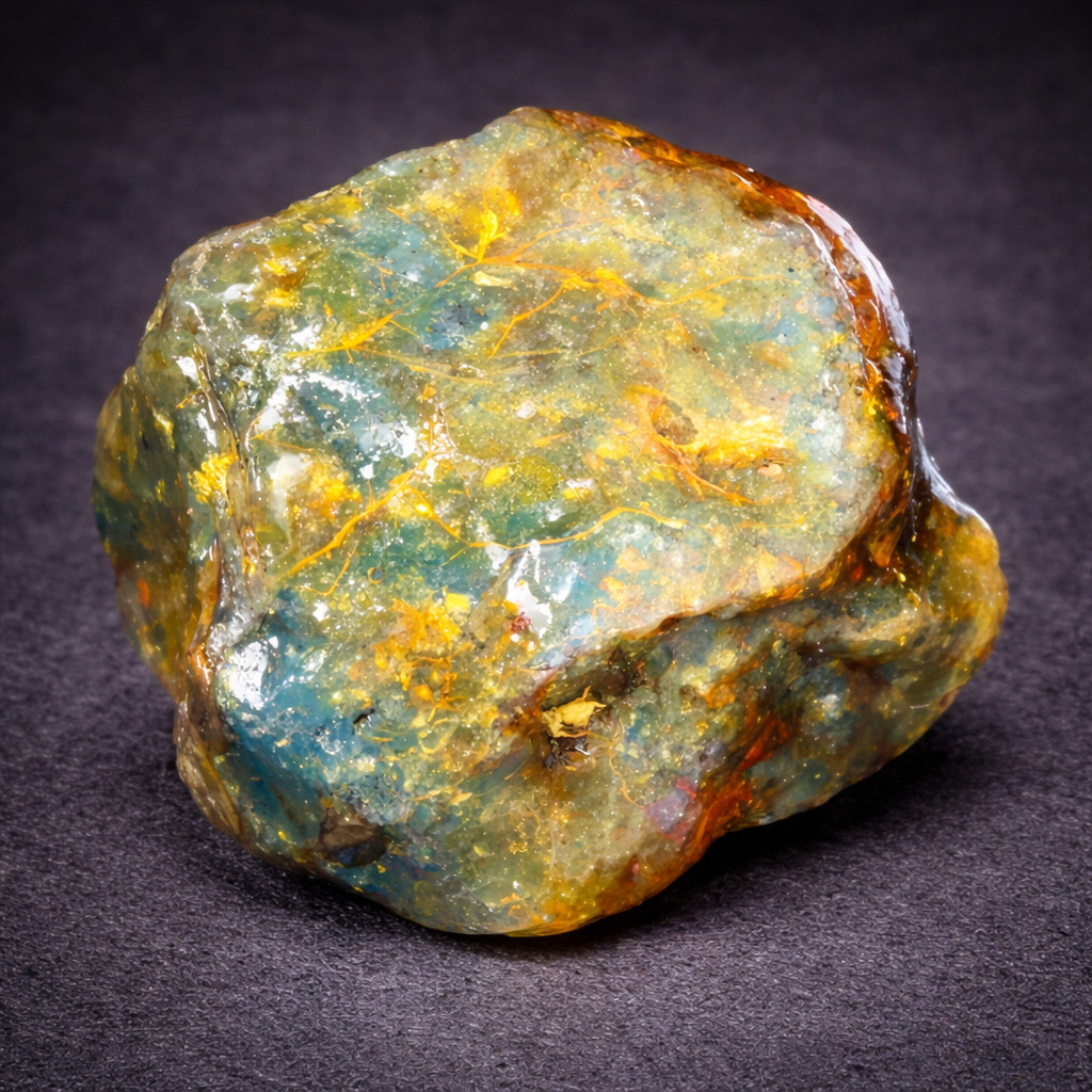 Exquisite Natural Dominican Translucent Green Blue Amber Rough Specimen 50mm 42g