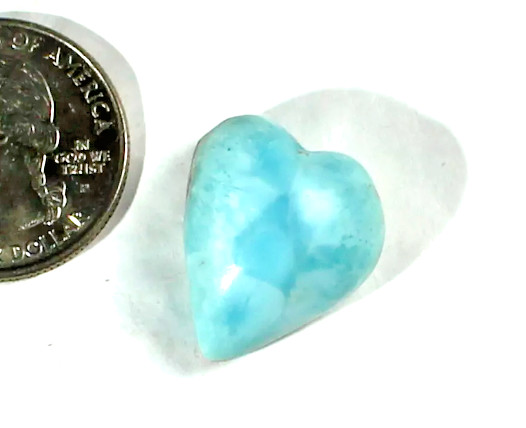 Prettily Design Natural Blue Heart Larimar Pendant Cabochon 22mm