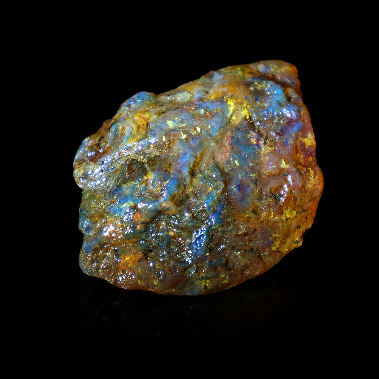 Authentic Beautiful Yellow Blue Amber Rough Specimen Chunk 75mm 47.2g