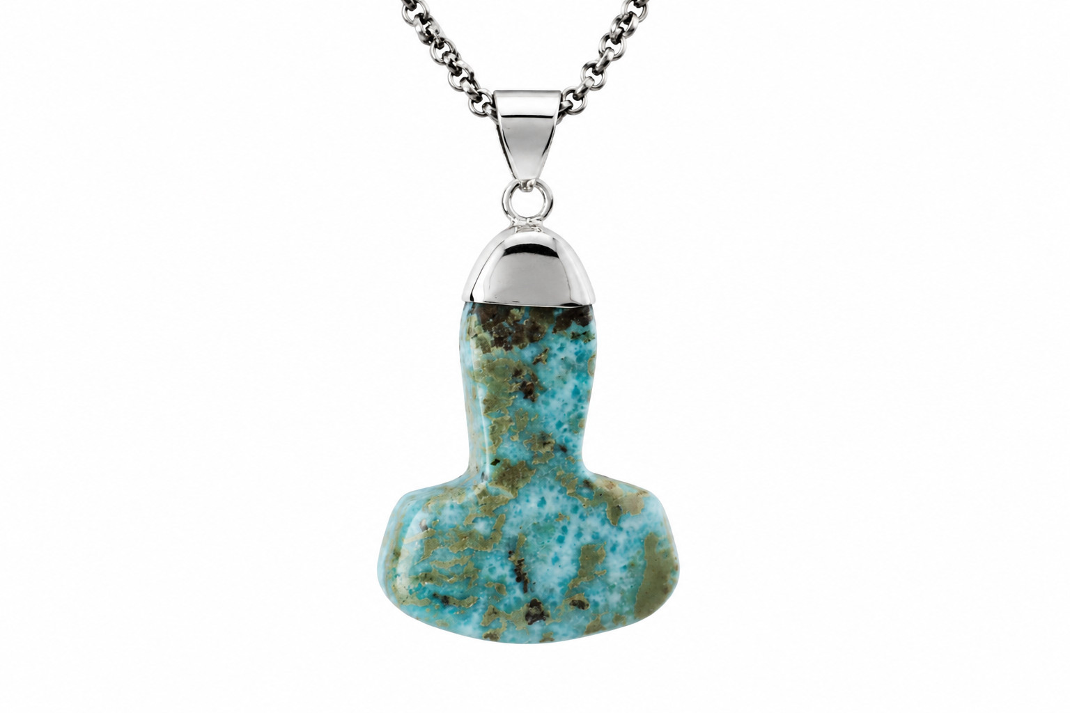 Ocean Blue Larimar 925 Sterling Silver Thor's Hammer Pendant 56mm