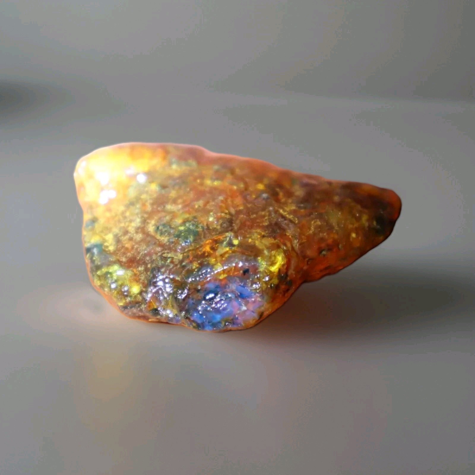 Finest Natural Dominican Crystal Clear Orange Yellow Amber Rough Specimen 27.7g