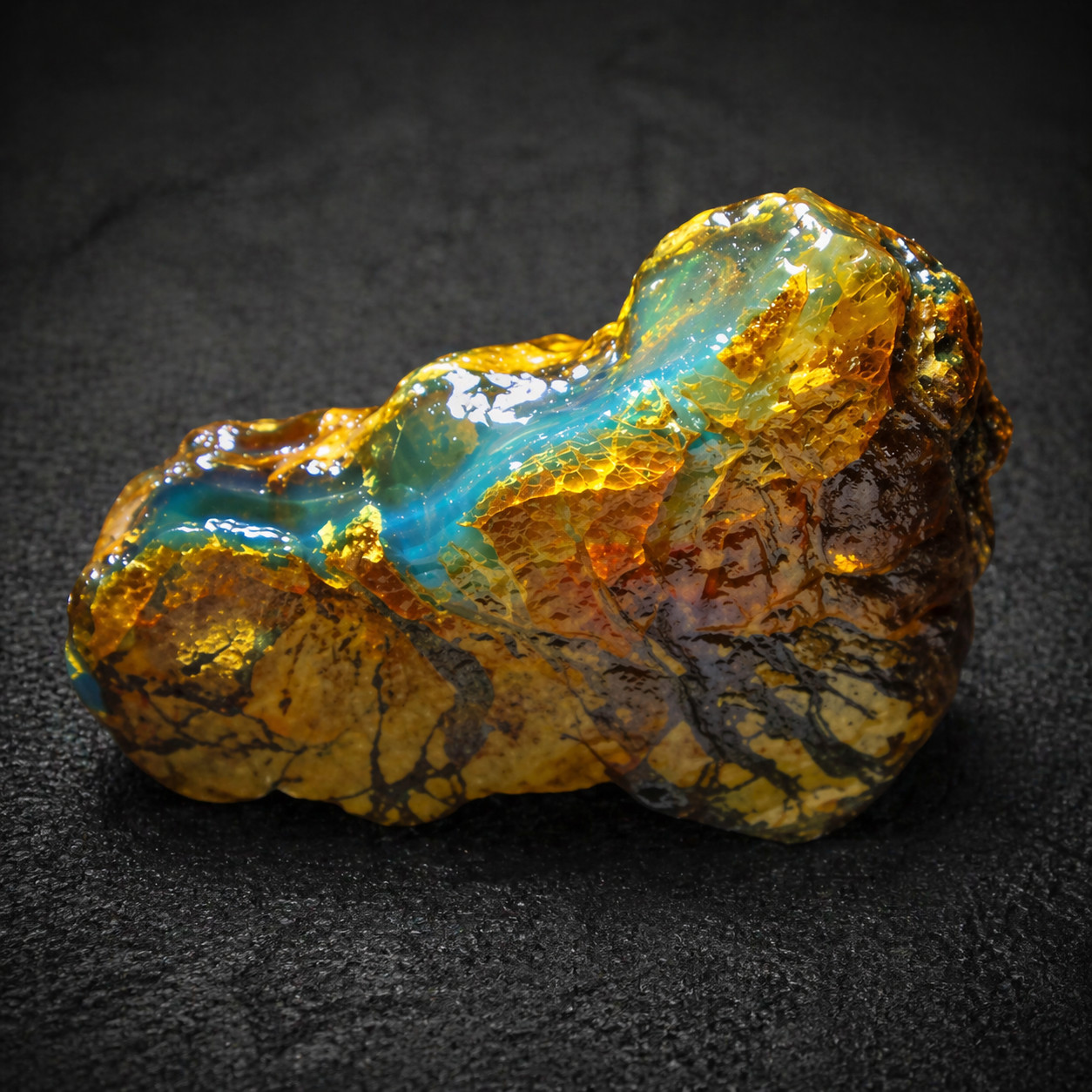Natural Dominican Clear Green Blue Amber Rough Specimen 65mm 20g