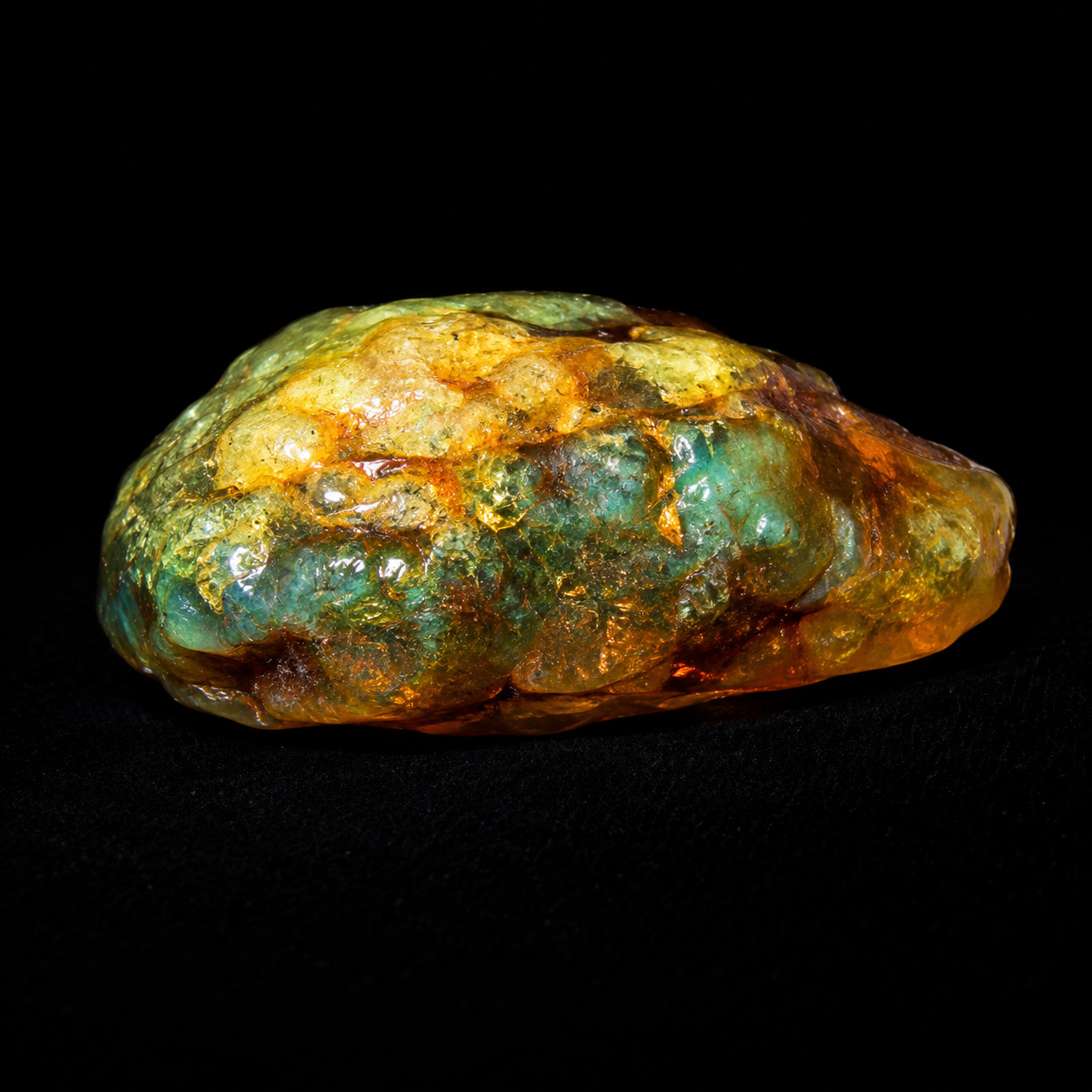Authentic Cognac Blue Green Dominican Amber Rough Specimen Chunk 72mm 50.5g