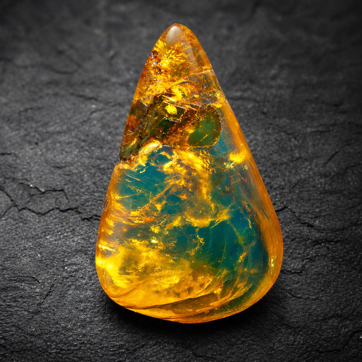 Charming Design Natural Dominican Clear Light Blue Amber Polished Stone 32mm