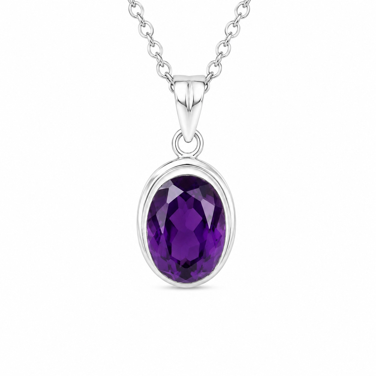 Polished Statement Purple Greenish Yellow Amethyst 925 Sterling Silver Oval 30mm