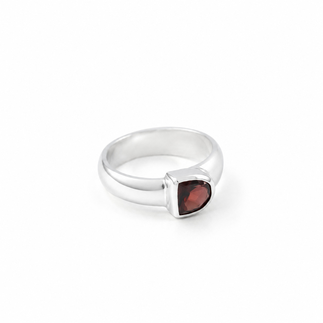 Authentic Beautiful Red  Garnet 925 Sterling Silver Cushion Ring US#5 1/2