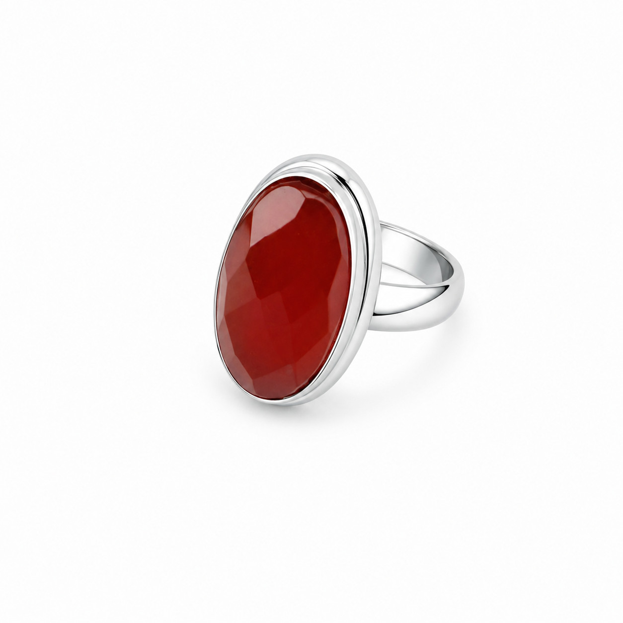 Handcrafted Natural Red Blue Red Carnelian 925 Sterling Silver Ring US#6