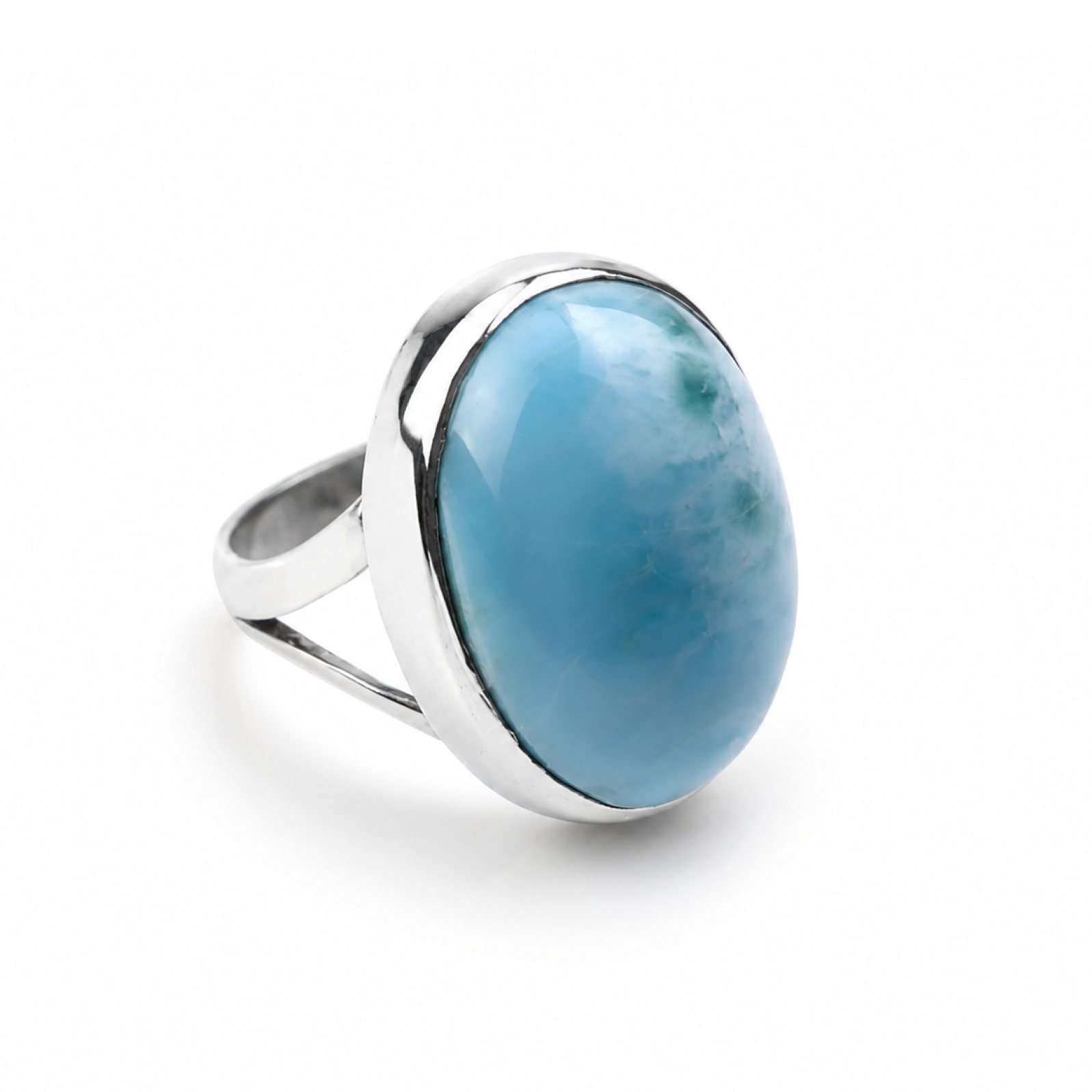 Studio Made Sky Blue Larimar 925 Sterling Silver Ring #7.5