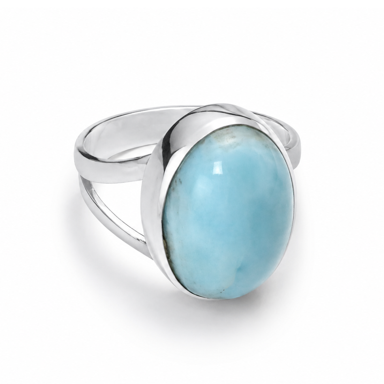 Artisan Made Sky Blue Larimar 925 Sterling Silver Ring #5.5