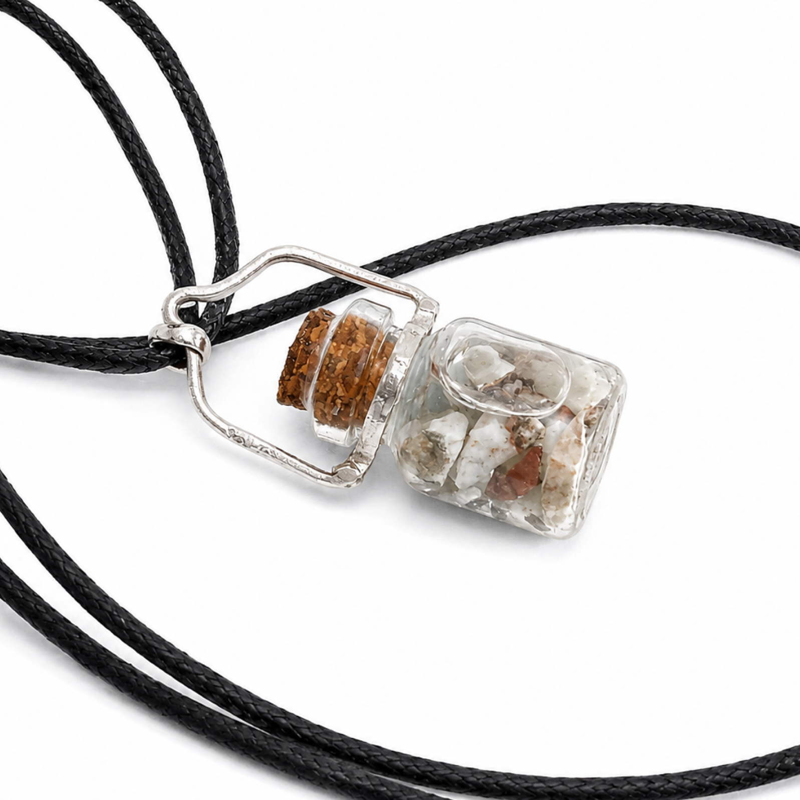 Artisan Crafted Clear Light Blue Larimar 925 Sterling Silver Necklace 42mm