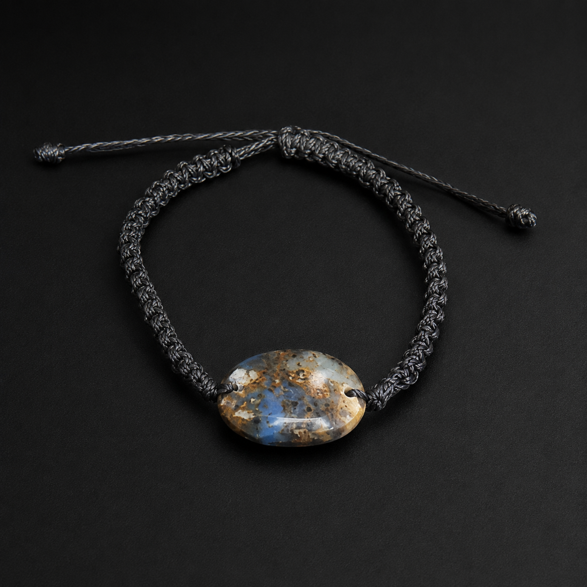 Artisan Crafted Translucent Dark Blue Dominican Amber Bracelet