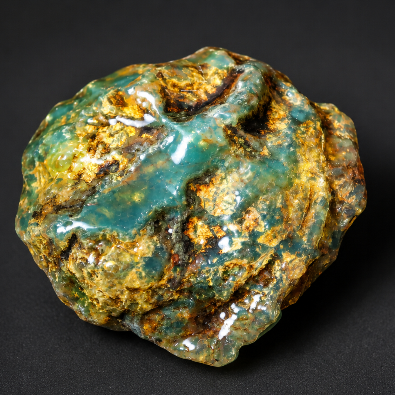 Clear cognac blue Natural Dominican Amber rough Rough Specimen 50 mm