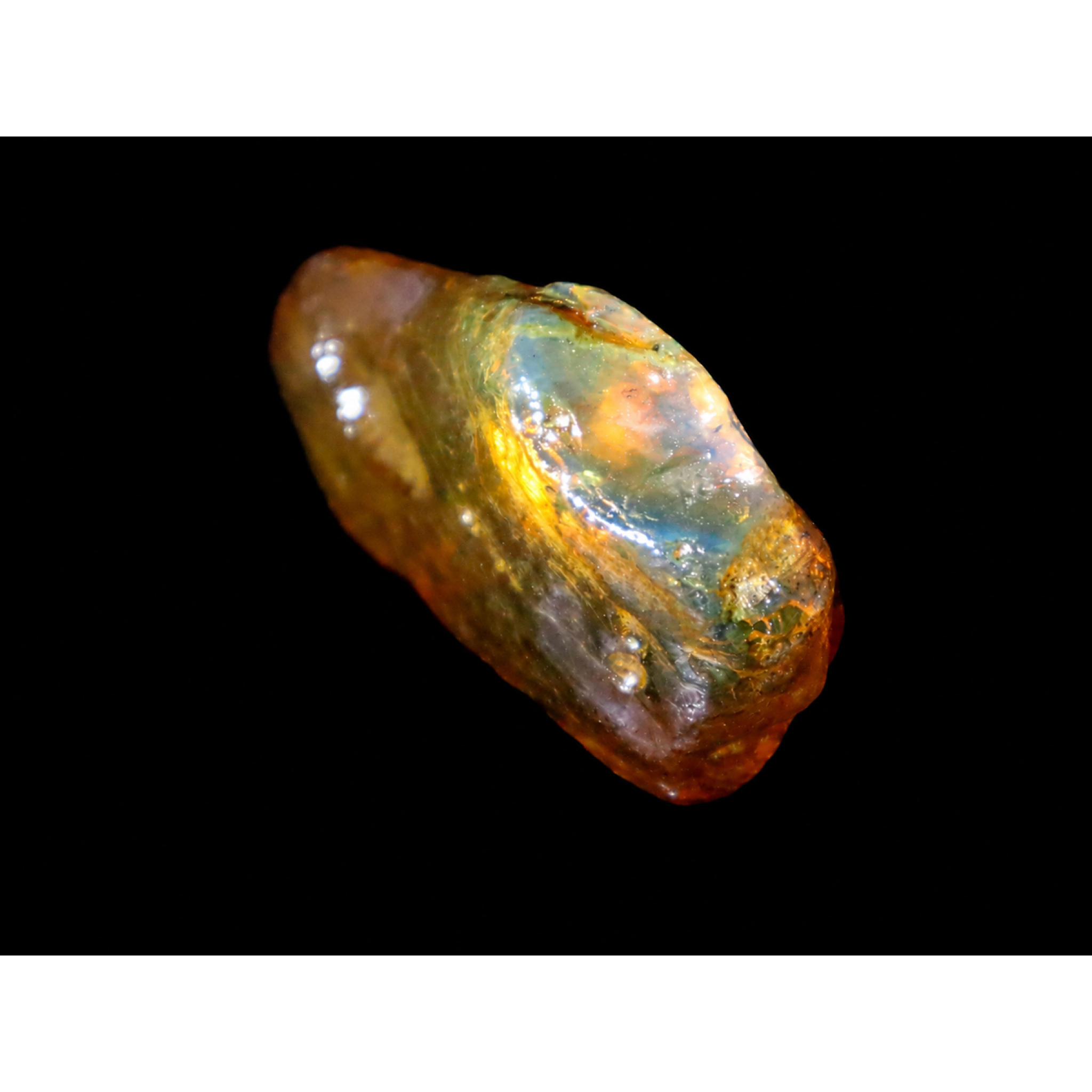 Clear deep yellow Natural Dominican Amber rough Rough Specimen 46 mm