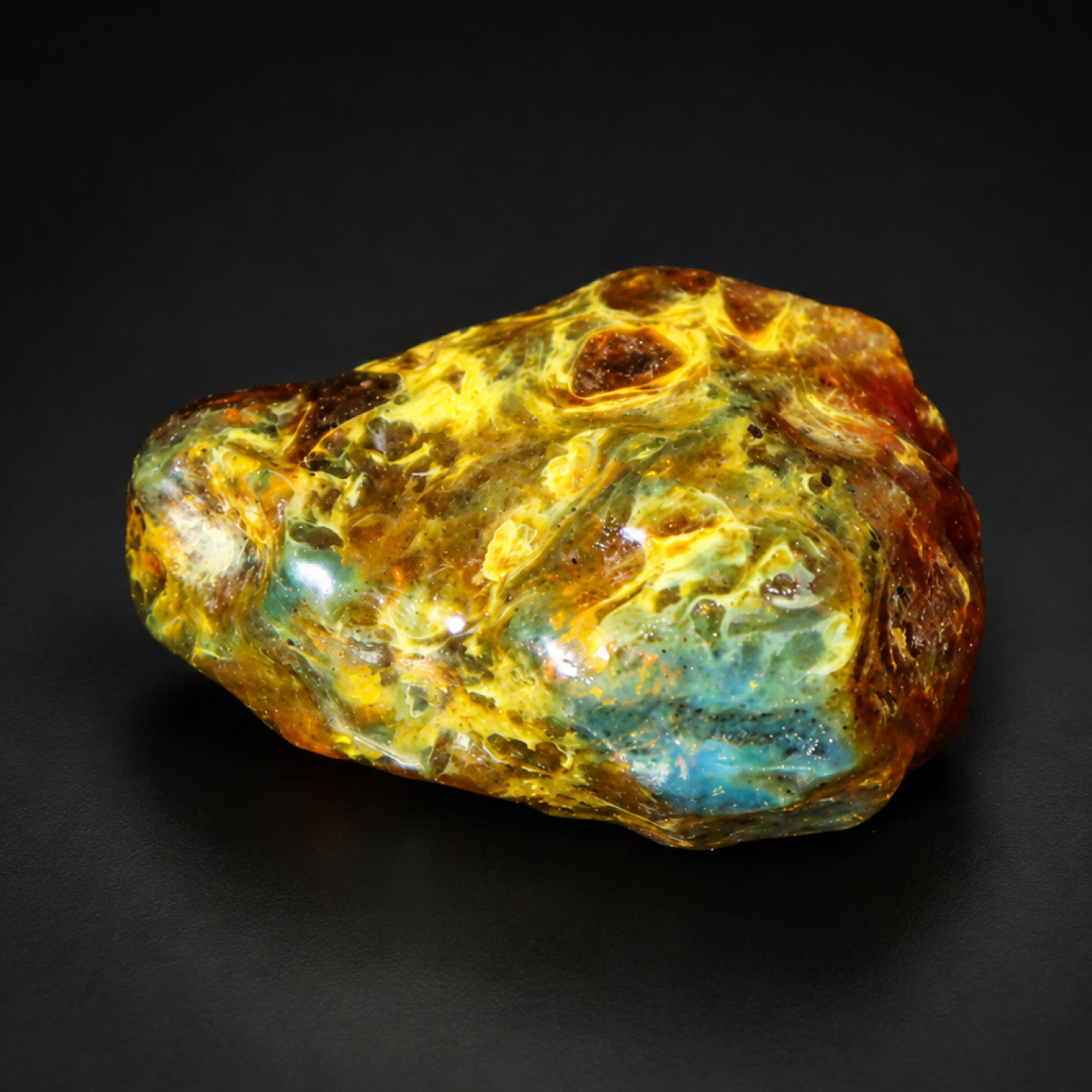 Clear sea blue Natural Dominican Amber rough Rough Specimen 38 mm