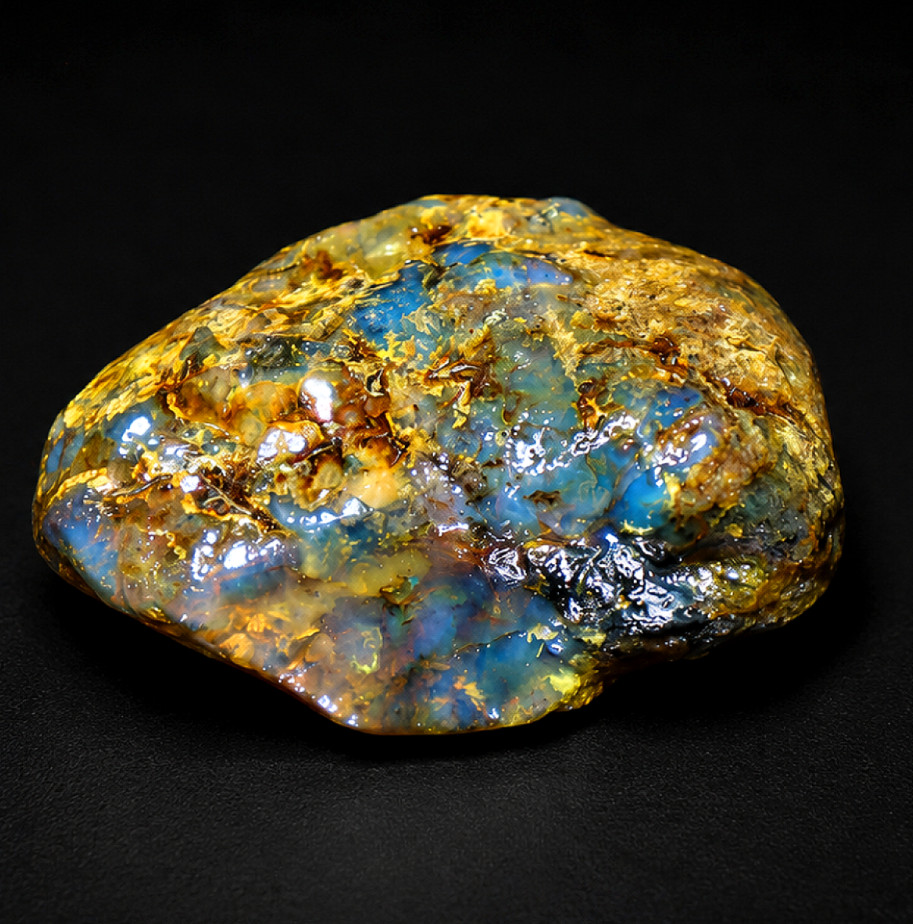Fine Rare Deep Blue Dominican Amber Rough Specimen Chunk 40mm 10.9g
