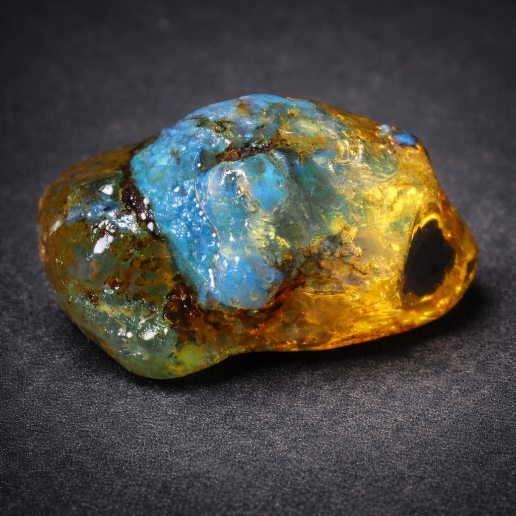 Splendid Natural Dominican Clear Orange Blue Amber Rough Specimen 47mm 18g