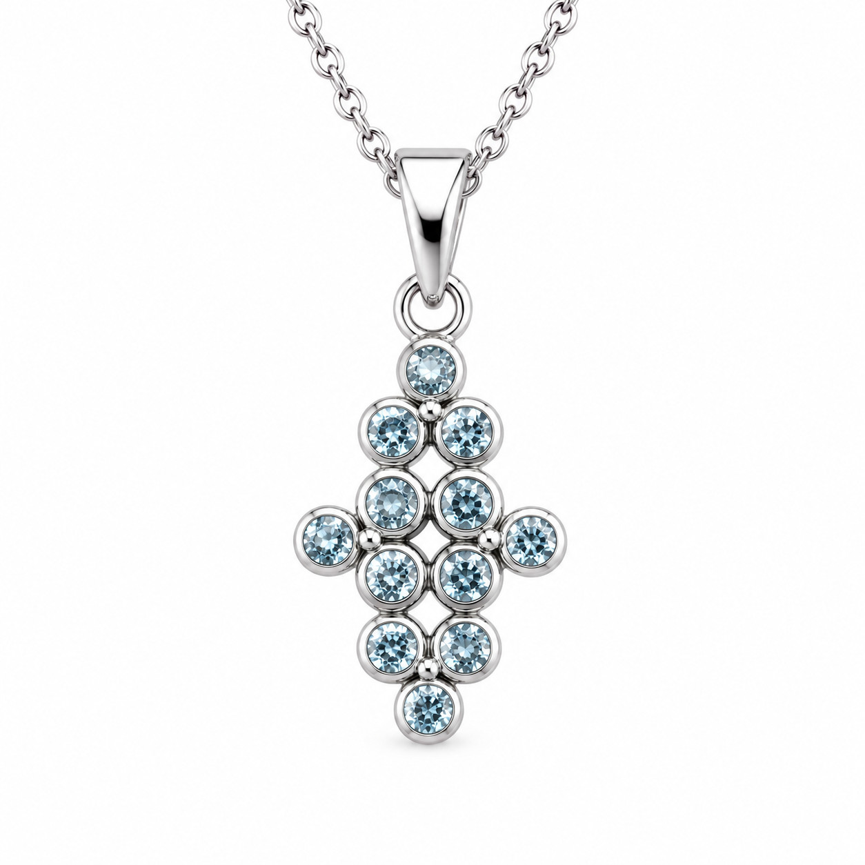 Rare Quality Blue Topaz 925 Sterling Silver Round Pendant 37mm