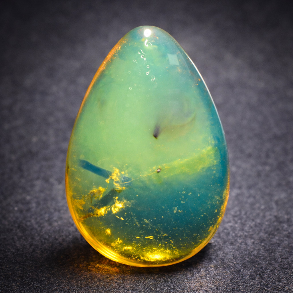 Exquisite Natural Dominican Clear Light Blue Amber Polished Stone 19mm