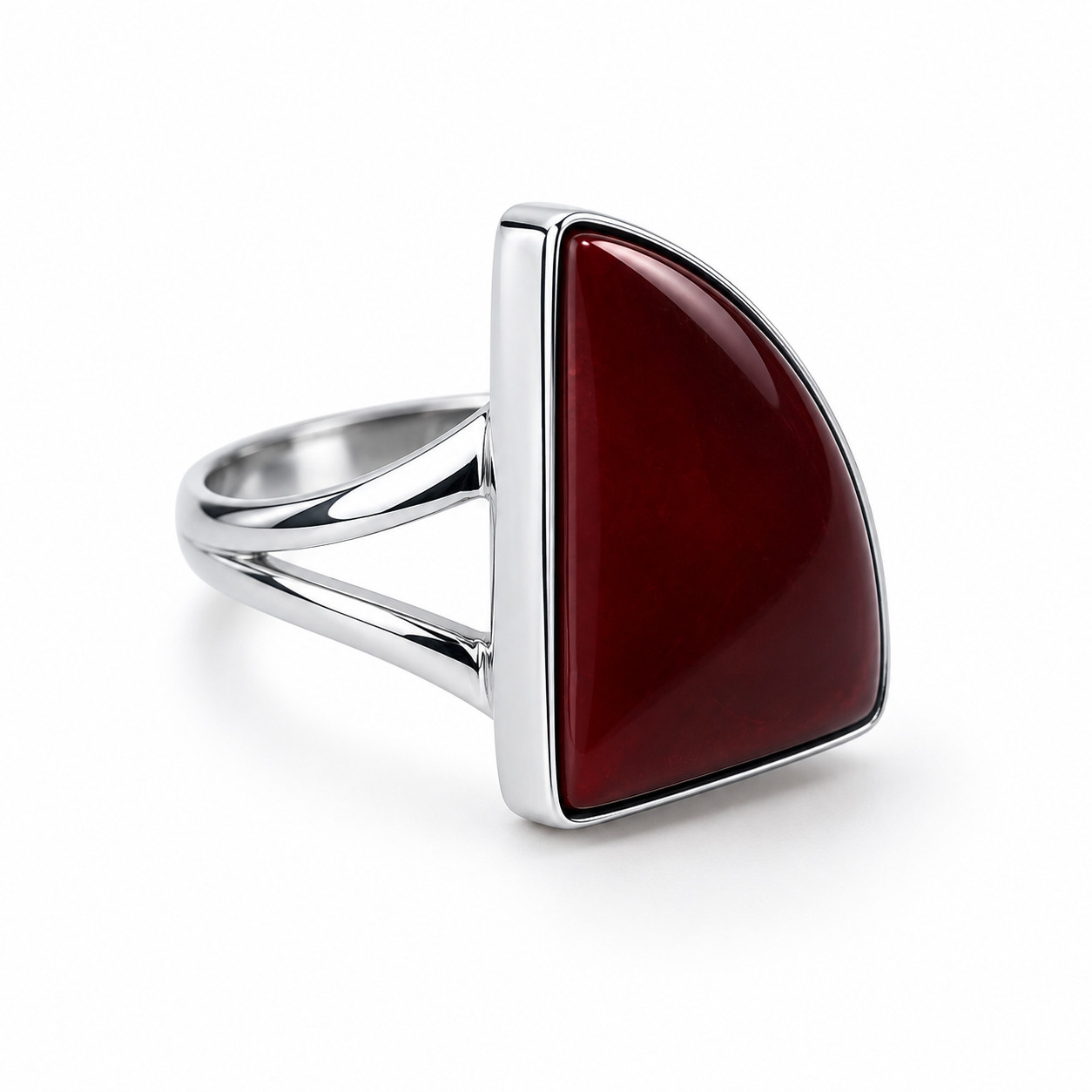 Artisan Polished Red Red Jasper 925 Sterling Silver Rectangular Ring US#6