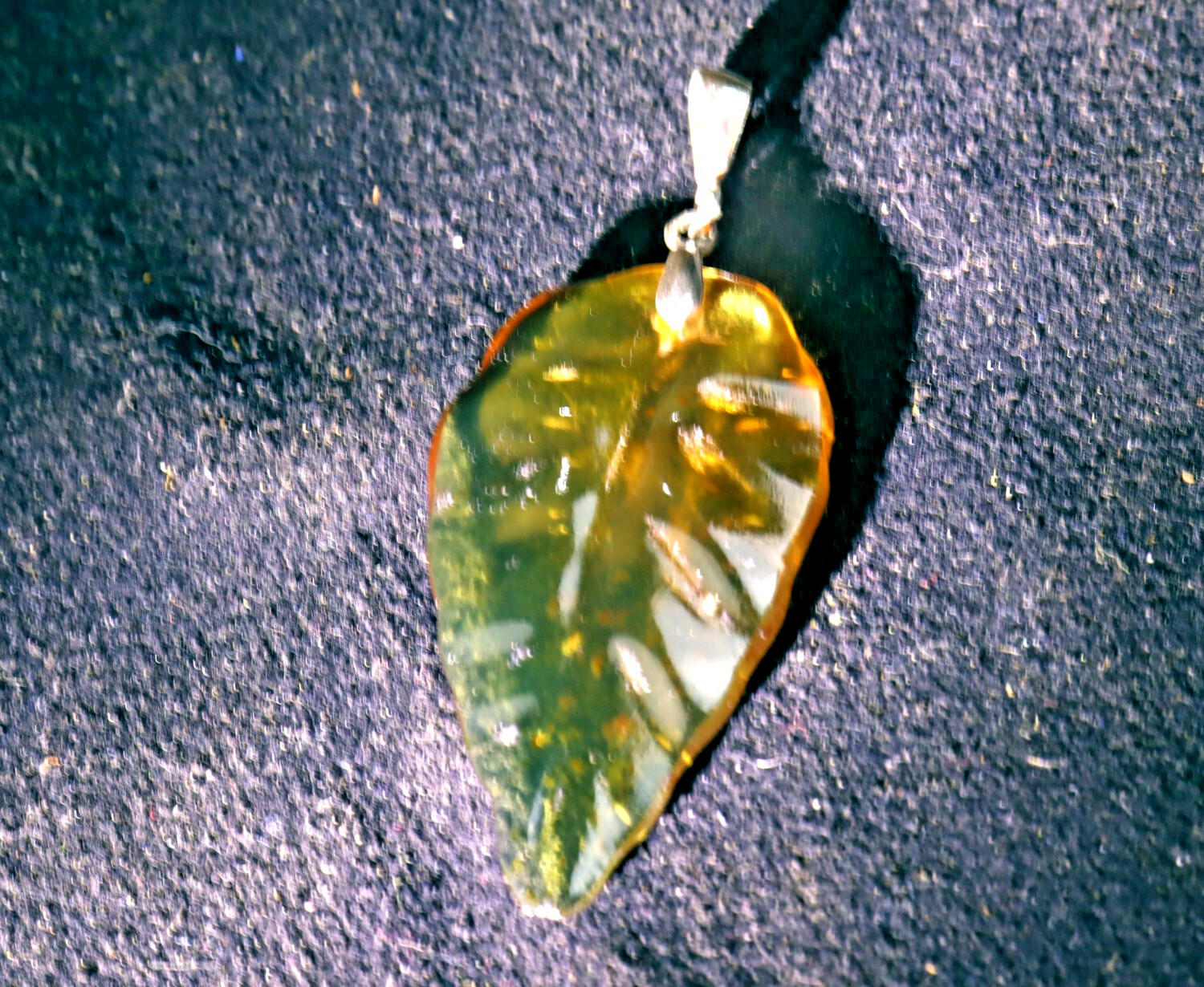 Exquisite 2inch Natural handcarved Clear Green Amber 925 Sterling Silver Pendant