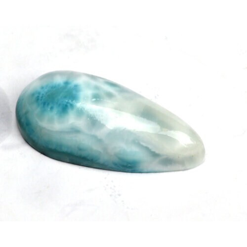 Hugh Impressive 2 inch Unique Natural Light Blue Larimar Teardrop Cabochon