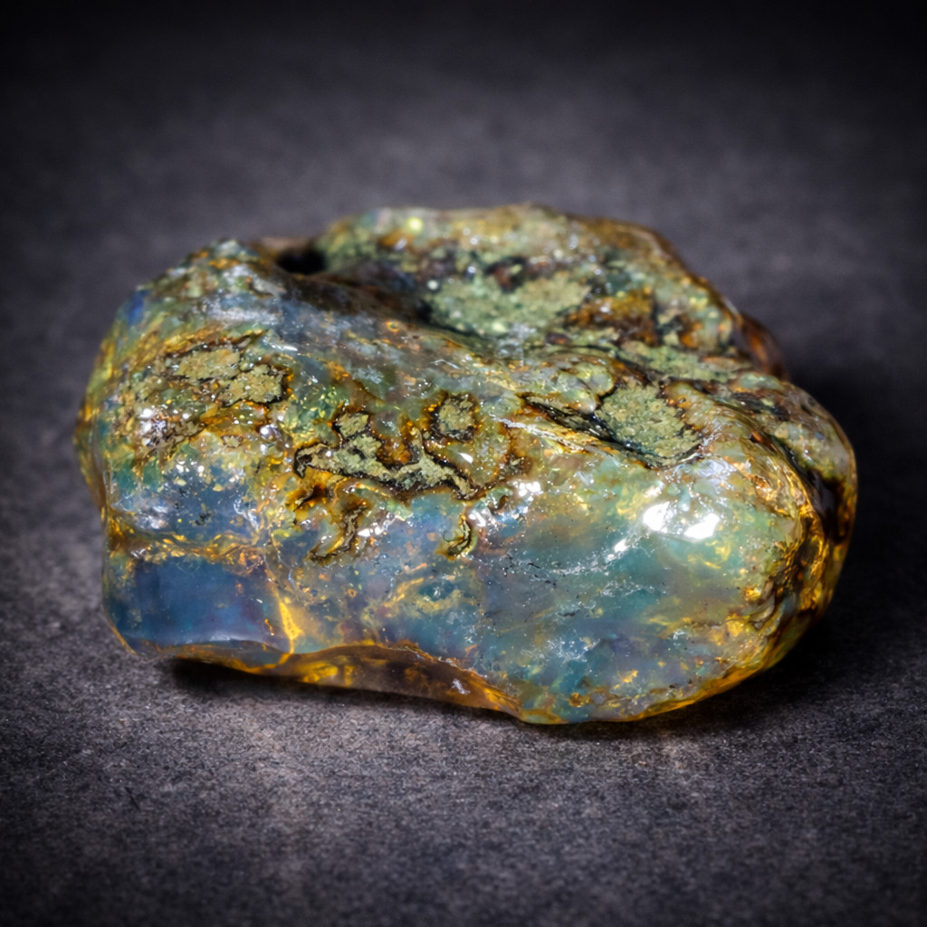Lovely Natural Dominican Crystal Clear Sky Blue Amber Rough Specimen 40mm 10.5g